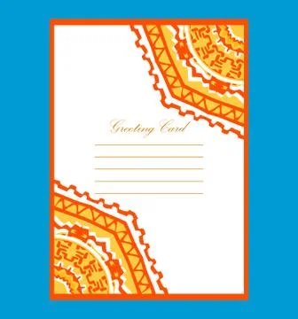 Card template in a vector about a pattern a mandala.Floral mandala and orname Stock Illustration