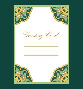 Card template in a vector about a pattern a mandala.Floral mandala and orname Stock Illustration