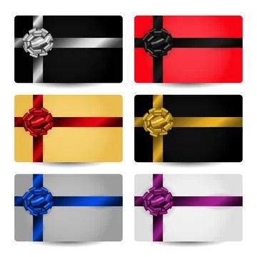 Card templates with bow. Stock Illustration