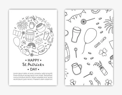 Card templates for Saint patrick s day Stock Illustration