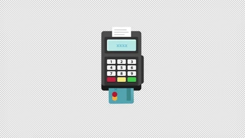 Card Terminal Flat Icon Video stock 205060743