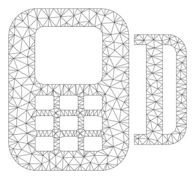 Card Terminal Polygonal Frame Vector Mesh Illustration Illustrazione stock