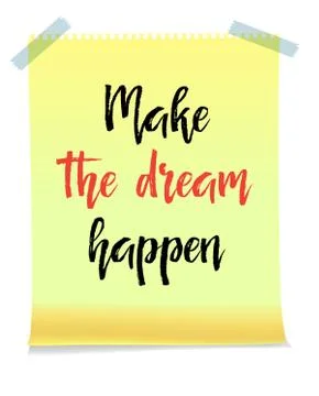 Card with text make the dream happen Stock Illustration
