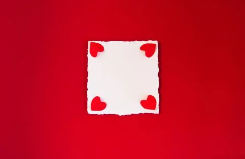 Card for text on red background and hearts red, concept Valentine's day weddi Foto stock