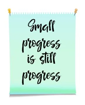 Card with text small progress is still progress. Inspiration message, business Stock Illustration