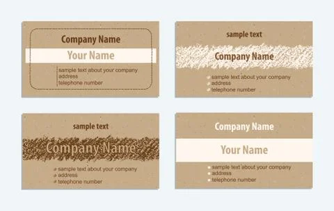 Card texture set. Hand drawing copy space on craft paper. Art stroke, vector. Stock Illustration