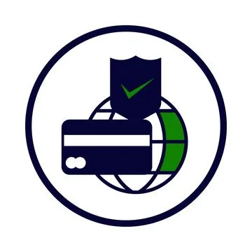 Card, tick, secure, security credit card icon Stock Illustration