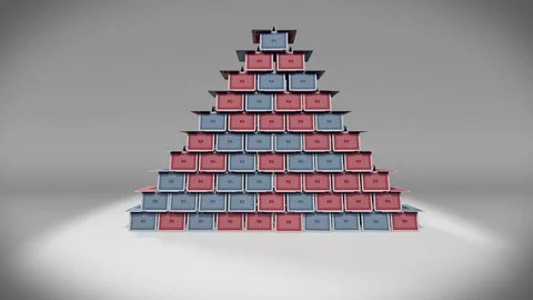 Card tower collapsing in slow motion with alpha channel Stock Footage 79326219