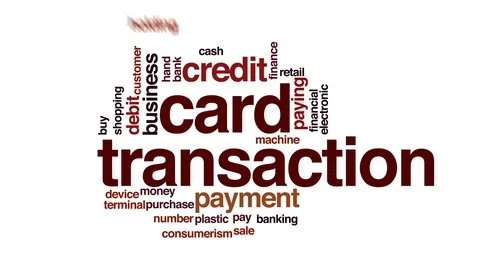 Card transaction animated word cloud, text design animation. Stock Footage 71476101
