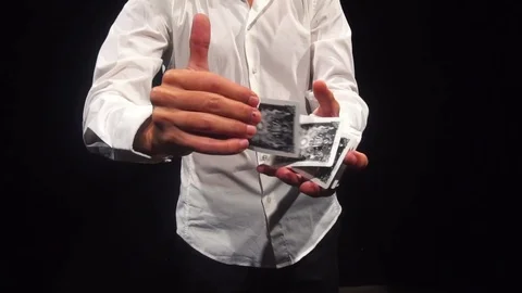 Card tricks close up Stock Footage 85087320