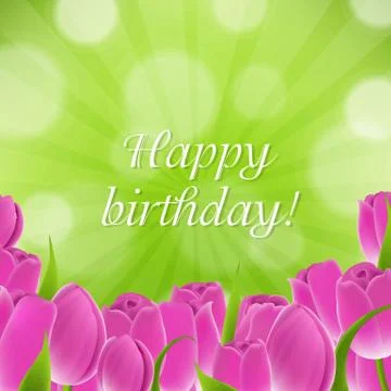 Card with tulips Stock Illustration