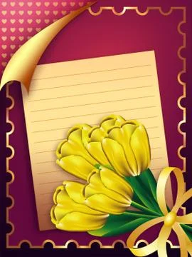 Card with tulips 스톡 일러스트