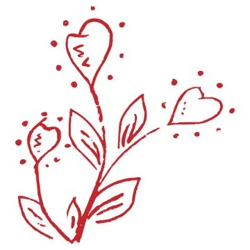 Card for Valentine's Day pattern of flowers and hearts. Stock Illustration