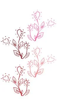 Card for Valentine's Day pattern of flowers and hearts. Stock Illustration
