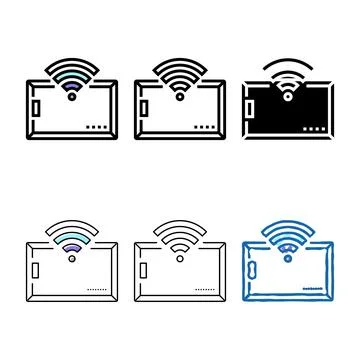 Card variants with rfid technology wireless access color icon vector Stock Illustration