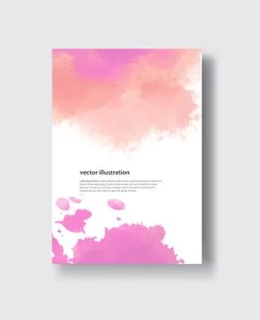 Card with vector hand drawn watercolor background. Stock Illustration