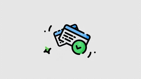 Card verified a blue plastic identification card featuring a green circular icon Video stock 343236042
