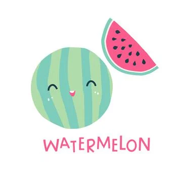 Card with watermelon Stock Illustration