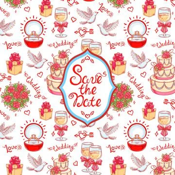 Card for a wedding Stock Illustration