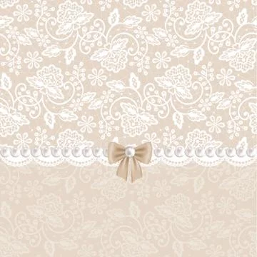 Card with white lace Stock Illustration