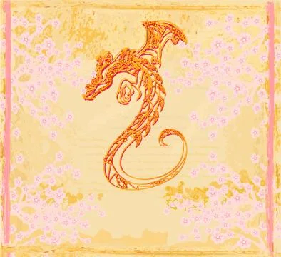 Card of year of the dragon Stock Illustration