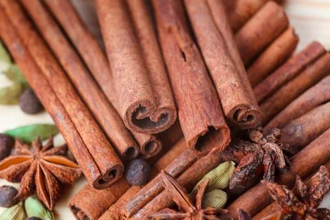 Cardamon spice cinamon Stock Photos