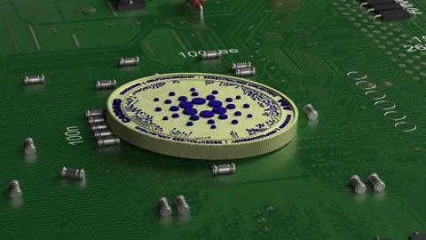 CARDANO on circuit board Stock-Footage 181654997