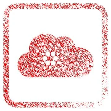 Cardano Cloud Framed Stamp 스톡 일러스트