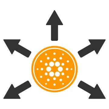 Cardano Coin Distribution Arrows Flat Icon Ilustração Stock