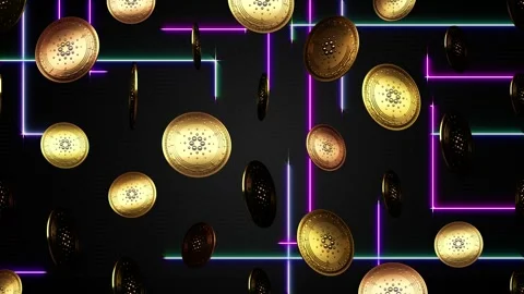 Cardano Crypto Coin Loop Background 4k Stock Footage 249772381
