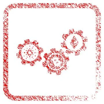 Cardano Cryptocurrency Engine Framed Stamp Stock Illustration