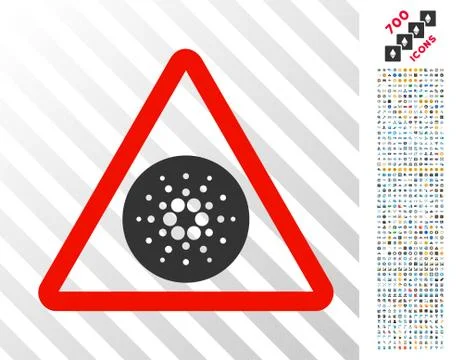 Cardano Danger Flat Icon with Bonus Stock Illustration