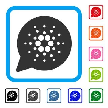 Cardano Message Cloud Framed Icon Stock Illustration