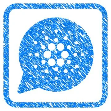 Cardano Message Cloud Framed Stamp Stock Illustration