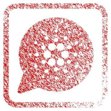 Cardano Message Cloud Framed Stamp 스톡 일러스트