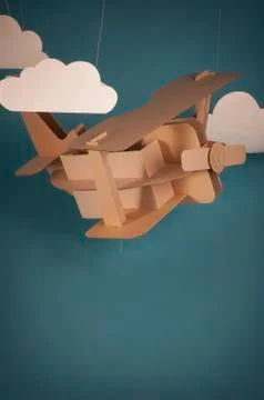 Cardboard airplane Stock Photos