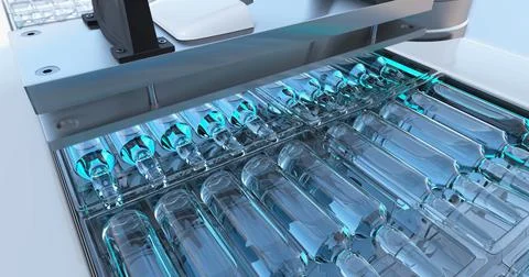 Cardboard automatic factory packaging machine 3D Stock Illustration