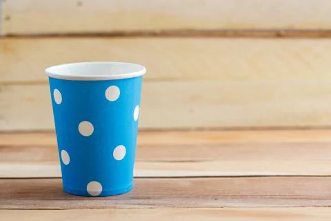 Cardboard biodegradable eco-friendly cups on a wooden background Stock Photos