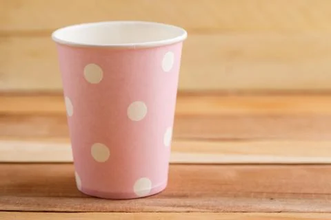 Cardboard biodegradable eco-friendly cups on a wooden background Stock Photos