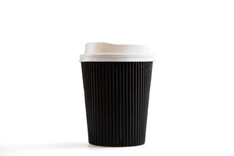 Cardboard biodegradable eco-friendly cups on white isolated background Stock Photos