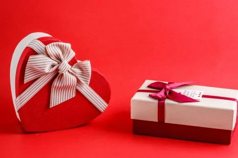 Cardboard biodegradable gift box in the shape of a heart and in the shape of  Stock Photos