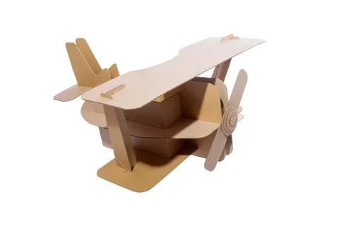 Cardboard biplane Foto stock