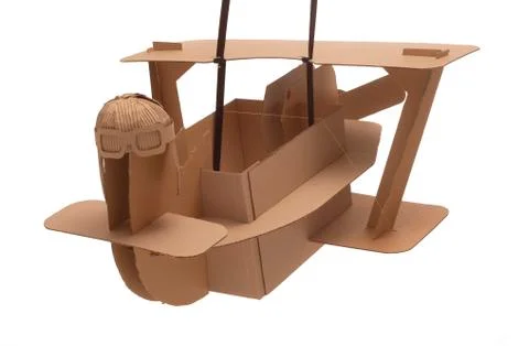 Cardboard biplane Stock Photos