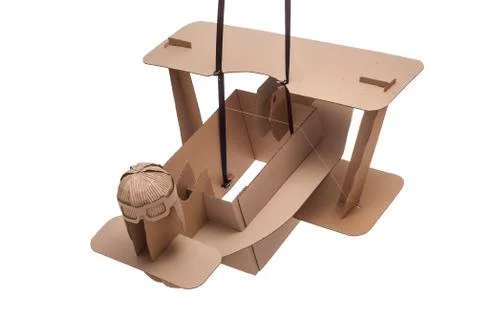 Cardboard biplane Stock Photos