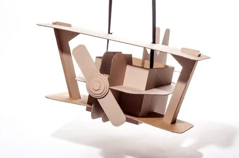 Cardboard biplane Stock Photos