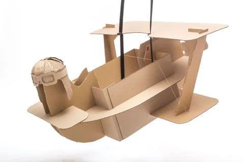 Cardboard biplane Stock Photos