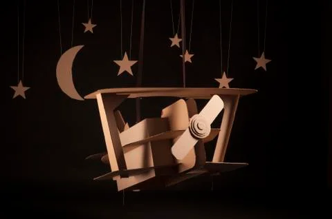 Cardboard biplane Stock Photos