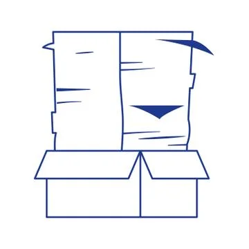 Cardboard box and papers stack isolated icon design イラスト素材