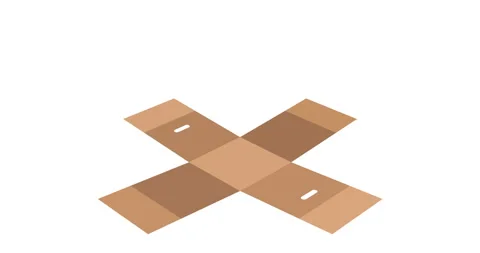 Cardboard box animation on white background with alpha matte. Stock Footage 105039147