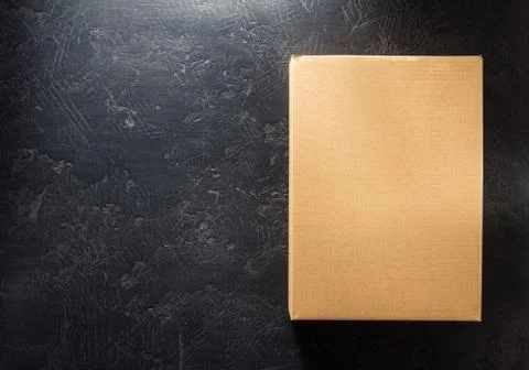 Cardboard box on black background 写真素材